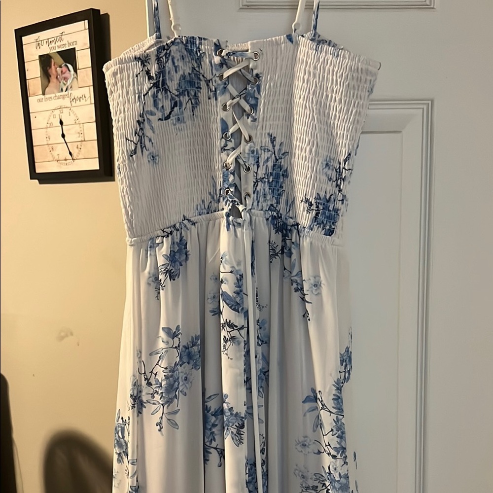 Rue21 Blue and White Floral Maxi Dress